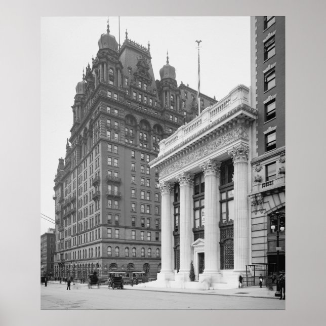 Knickerbocker Trust Building & Waldorf Astoria Poster (Front)