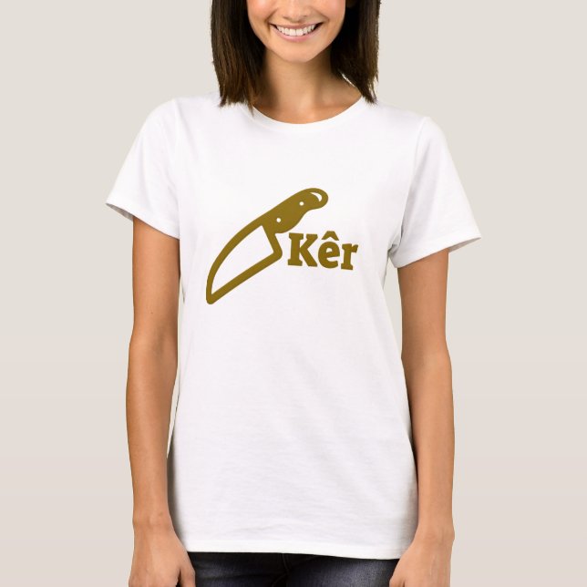 Knife and the text kêr T-Shirt (Front)