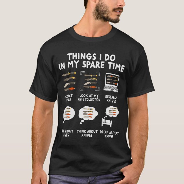 Knife Collector Maker Bladesmith Blacksmith Knives T-Shirt (Front)