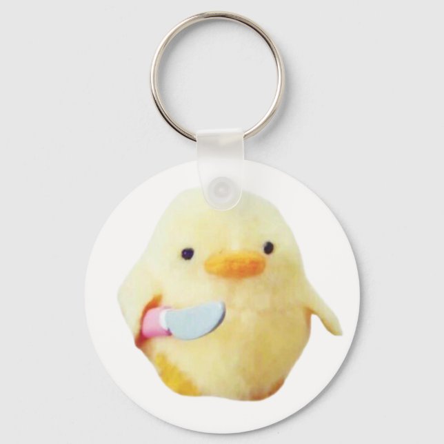 Knife Duck Plush Meme Keychain (Front)