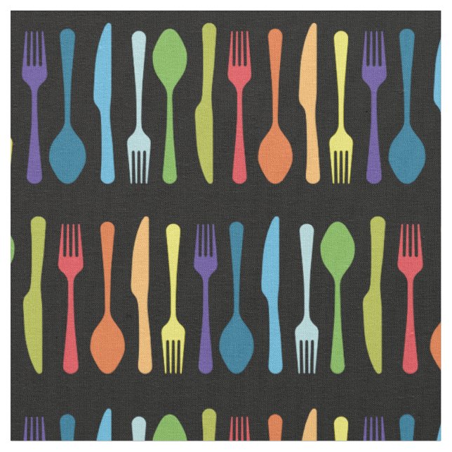 Knife Fork Spoon Kitchen Cutlery Utensils Fabric (Close Up)