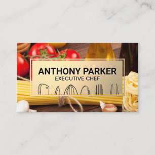 Knife   Kitchen Tools   Pasta and Vegetables Business Card