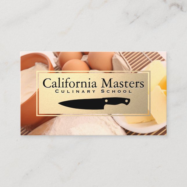 Knife Logo | Butter Eggs Flour Business Card (Front)