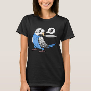 Knife Parrot Wants Seeds I Blue Budgie Budgerigar T-Shirt