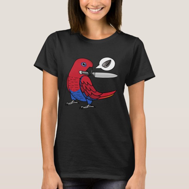 Knife Parrot Wants Seeds I Female Eclectus T-Shirt (Front)