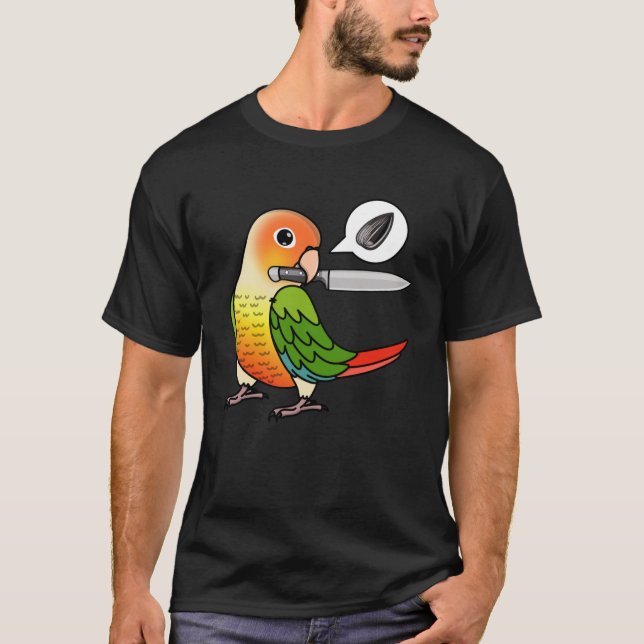 Knife Parrot Wants Seeds I Green Cheek Pineapple C T-Shirt (Front)