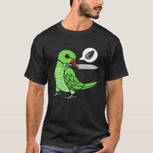 Knife Parrot Wants Seeds I Green Indian Ringneck T-Shirt