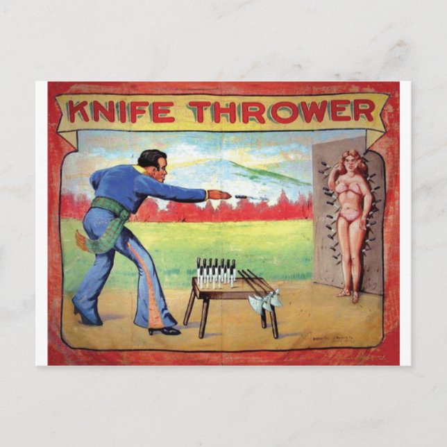 Knife Thrower Postcard (Front)