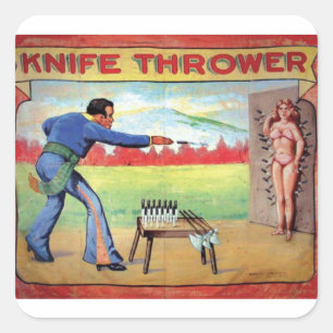 Knife Thrower Square Sticker