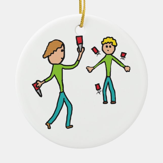 Knife Throwing Ceramic Tree Decoration (Front)
