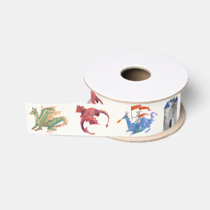 Knight and Dragon Grosgrain Ribbon
