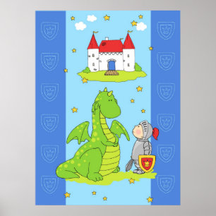 Knight and Dragon Poster
