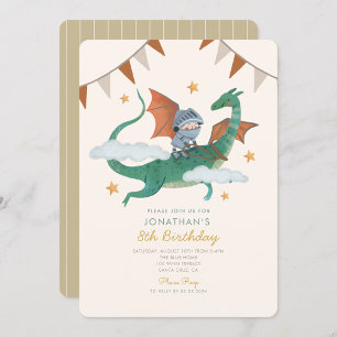 Knight and Dragon Royal Mediaeval Boy Birthday Invitation