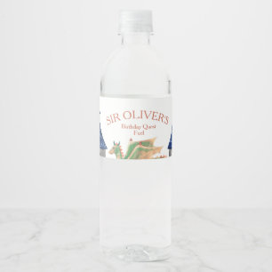Knight and Dragon Water Bottle Label