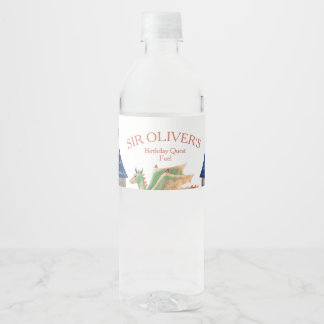 Knight and Dragon Water Bottle Label