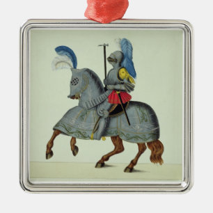 Knight and horse in armour, plate from 'A History Metal Tree Decoration