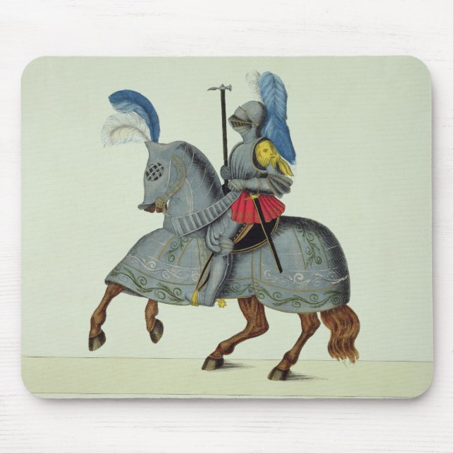 Knight and horse in armour, plate from 'A History Mouse Mat (Front)