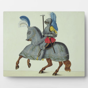 Knight and horse in armour, plate from 'A History Plaque