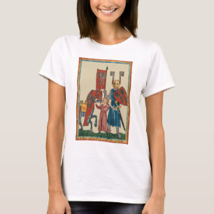 Knight and Squire, 14th Century Mediaeval Art T-Shirt
