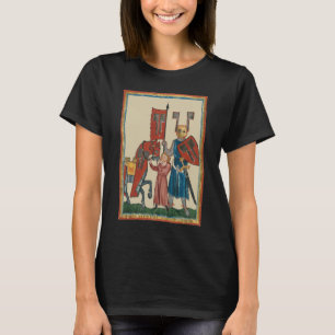 Knight and Squire, 14th Century Mediaeval Art T-Shirt