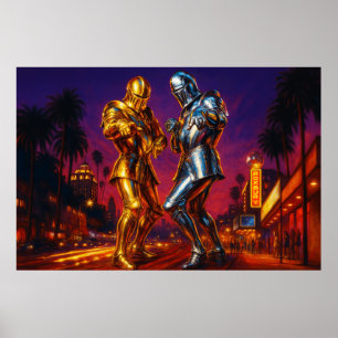 Knight at the Roxbury – Golden and Silver Disco Ar Poster