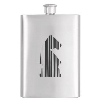 KNIGHT BAR CODE Chess Piece Pattern Design Hip Flask