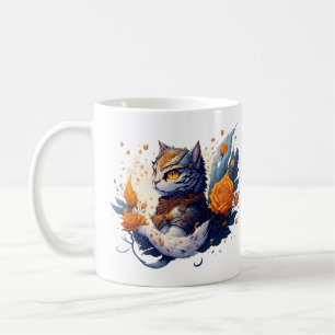Knight Cat Heroic Warrior and roses kids Coffee Mug