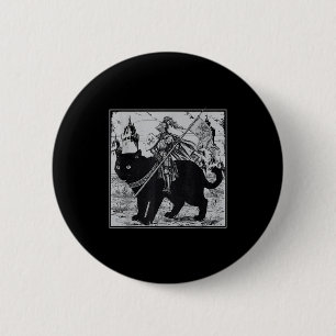 Knight Cat Rider Vintage 90s Medieval Knight Ridin 6 Cm Round Badge