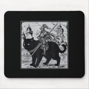 Knight Cat Rider Vintage 90s Medieval Knight Ridin Mouse Mat