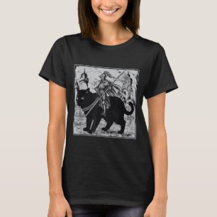 Knight Cat Rider Vintage 90s Medieval Knight Ridin T-Shirt