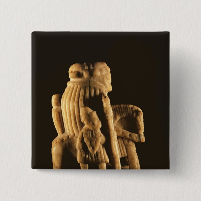 Knight chess piece 15 cm square badge (Front)