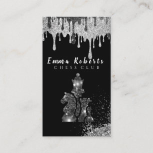 Knight Chess Piece - Faux Silver Foil  Business Card