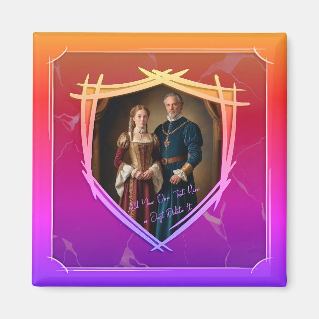 Knight Coat of Arms Mediaeval Old Fashioned Gift Magnet (Front)