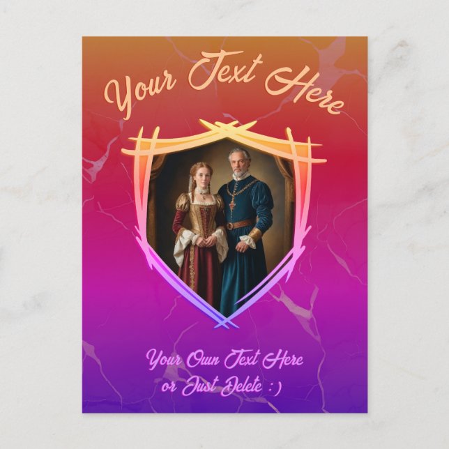 Knight Coat of Arms Mediaeval Old Fashioned Gift Postcard (Front)