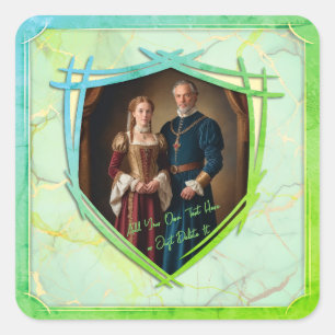 Knight Coat of Arms Mediaeval Old Fashioned Gift Square Sticker