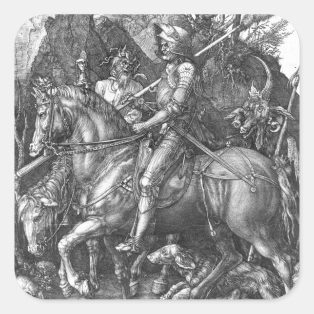 Knight, Death and the Devil, 1513 (engraving) Square Sticker (Front)
