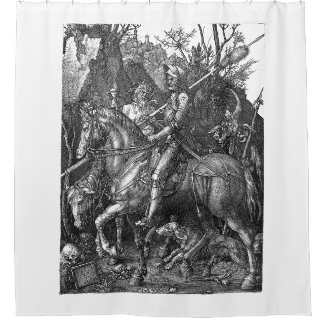  Knight Death Devil Albrecht Durer engraving art p Shower Curtain (Front)