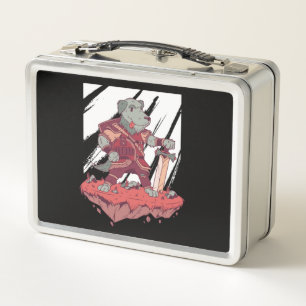 Knight Dog Cartoon Design Metal Lunch Box