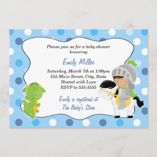 Knight Dragon Baby Boy Shower Invitation 2