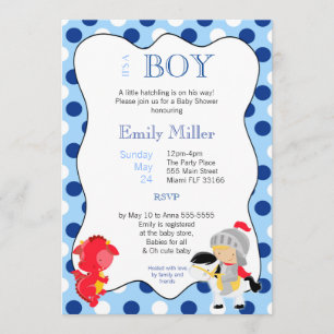 Knight Dragon Baby Shower Invitation