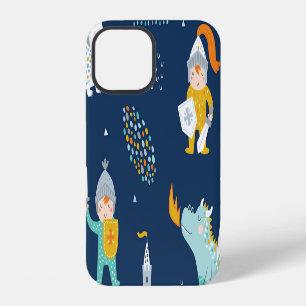 Knight Dragon Castle Childish Pattern iPhone 12 Case