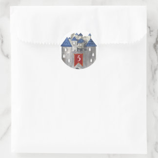 Knight & Dragon Castle Party Favour Sticker