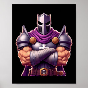 Knight Flexing Muscles Fan Lover Bodybuilding Gym  Poster