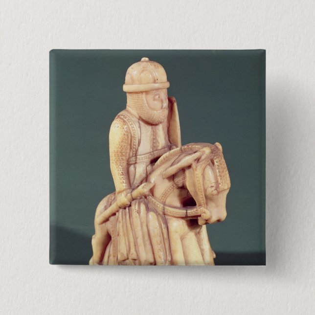 Knight from a chess set 15 cm square badge (Front)