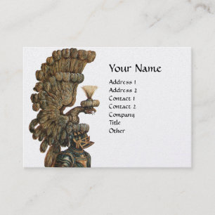 KNIGHT HELMET WITH EAGLE MONOGRAM Heraldic Business Card