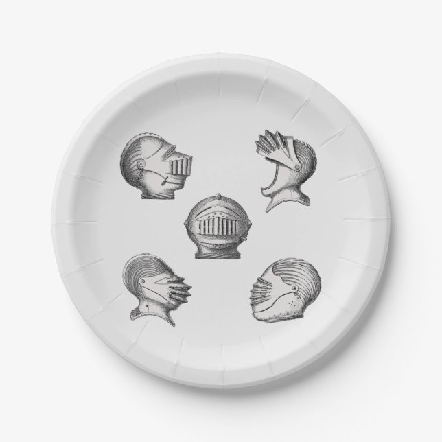 Knight Helmets   Paper Plates (Front)