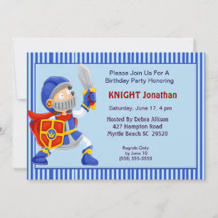 Knight In Armour Birthday Invitation