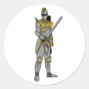 Knight in Armour Classic Round Sticker