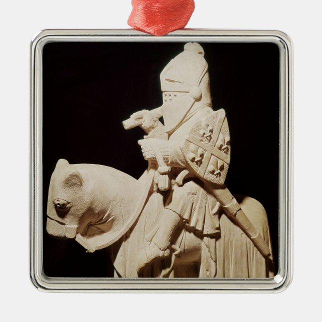 Knight in armour on his horse metal tree decoration (Front)