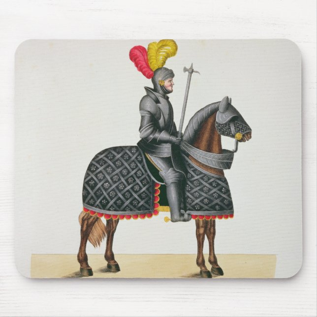 Knight in armour on his horse, plate from 'A Histo Mouse Mat (Front)